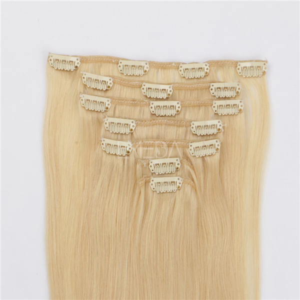 Clip in human hair extensions 30 inch blonde XS069